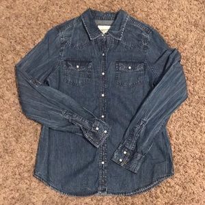 Denim Pearl Snap Shirt